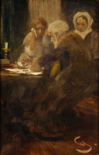 Beim Homöopathen. Gemälde von Wilhelm Schreuer (1866–1933)